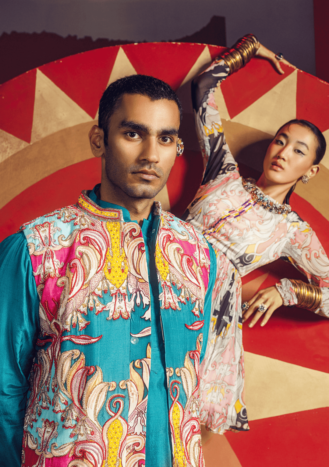 Teal Broque Kurta Set
