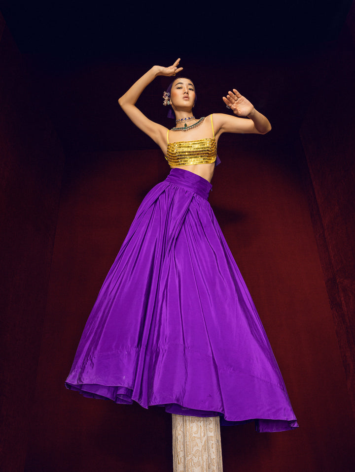 Purple Silk Lehenga