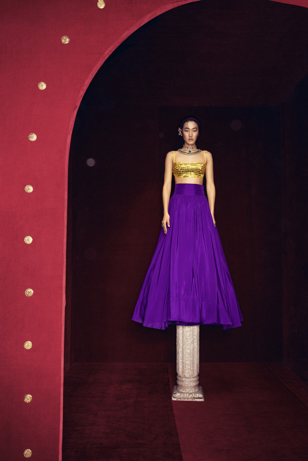Purple Silk Lehenga