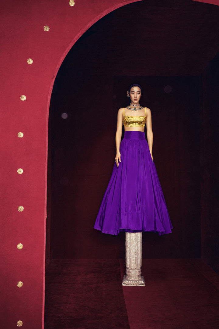 Purple Silk Lehenga