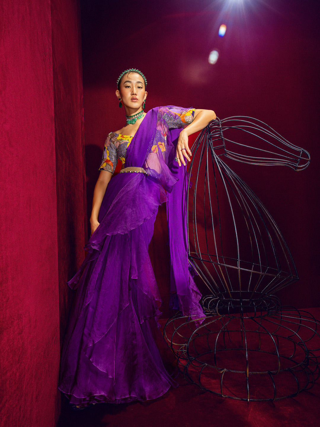 Purple Drape Saree