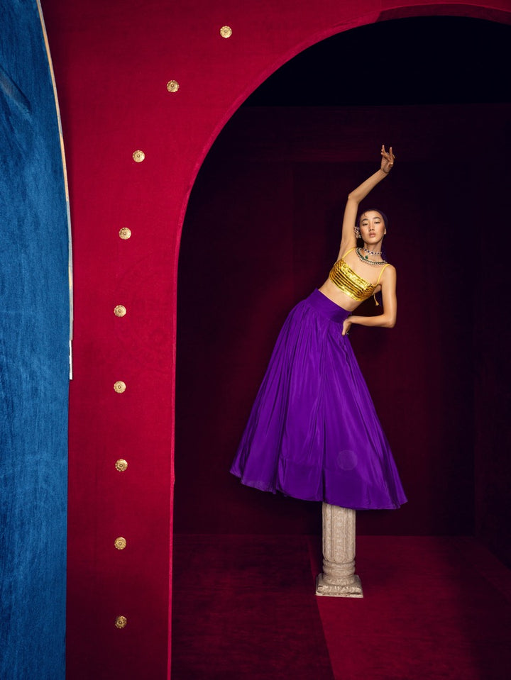 Purple Silk Lehenga
