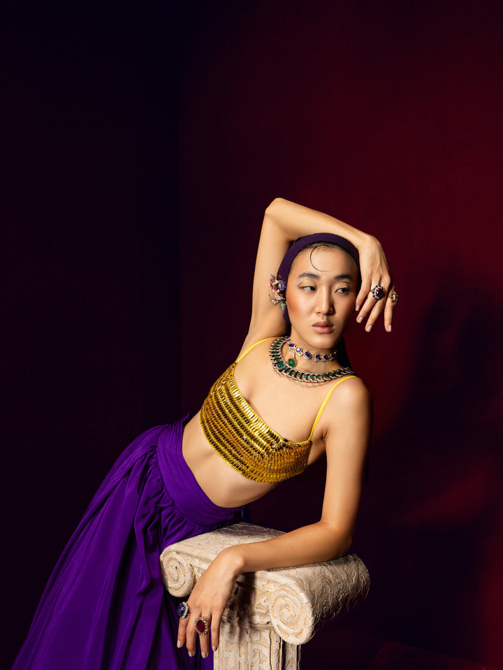 Purple Silk Lehenga